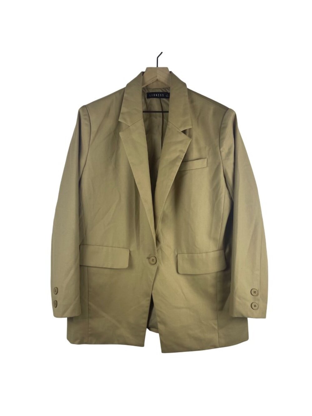 Lioness Oversized Beige Camel Single-Button Blazer Women's XS Old Money